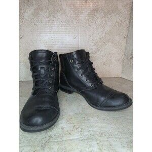 Timberland Earthkeepers Moto Biker Boots Women Sz 6.5 Leather Cap Toe Shoes